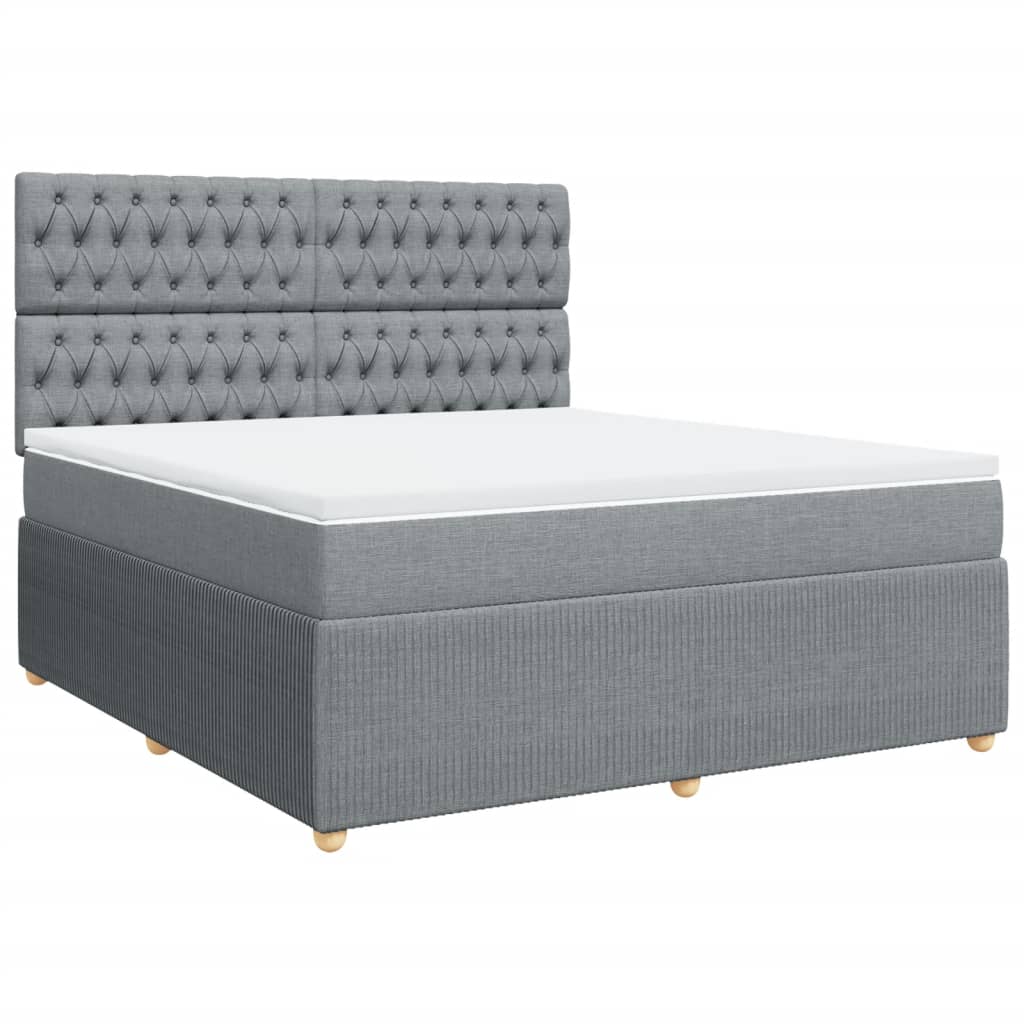 Boxspring met matras stof lichtgrijs 180x200 cm is nu te koop bij PeponiXL, paradijselijk wonen!