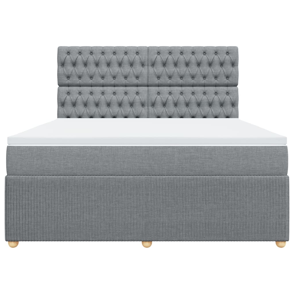 Boxspring met matras stof lichtgrijs 180x200 cm is nu te koop bij PeponiXL, paradijselijk wonen!