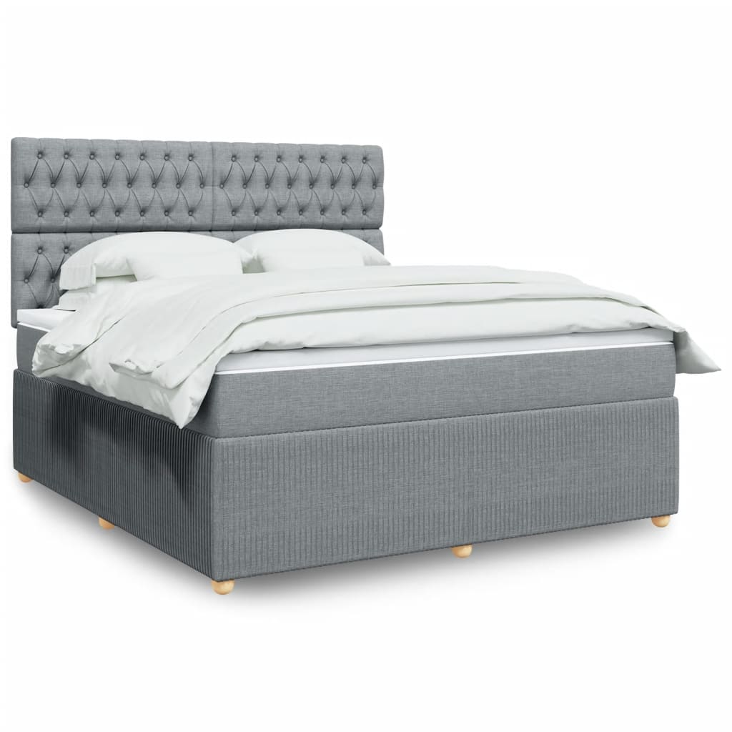 Boxspring met matras stof lichtgrijs 180x200 cm is nu te koop bij PeponiXL, paradijselijk wonen!