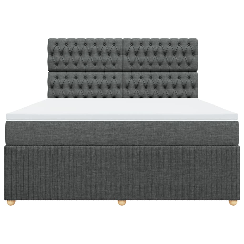 Boxspring met matras stof donkergrijs 180x200 cm is nu te koop bij PeponiXL, paradijselijk wonen!