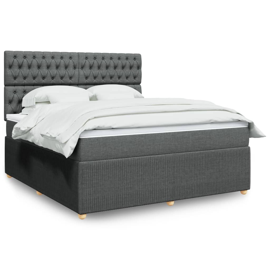 Boxspring met matras stof donkergrijs 180x200 cm is nu te koop bij PeponiXL, paradijselijk wonen!