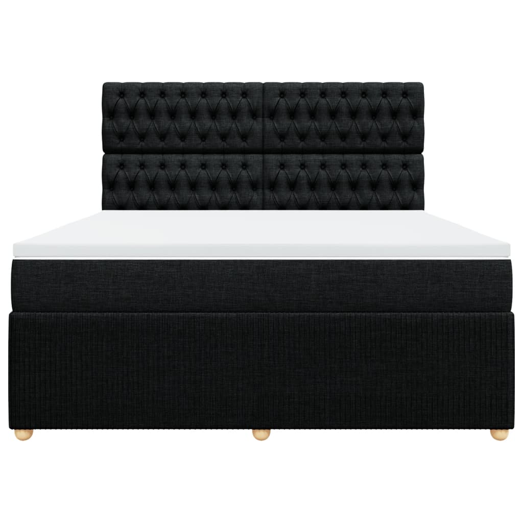 Boxspring met matras stof zwart 180x200 cm is nu te koop bij PeponiXL, paradijselijk wonen!