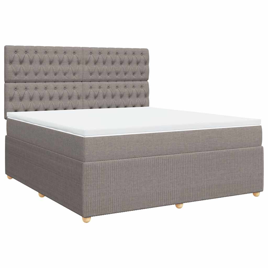 Boxspring met matras stof taupe 180x200 cm is nu te koop bij PeponiXL, paradijselijk wonen!