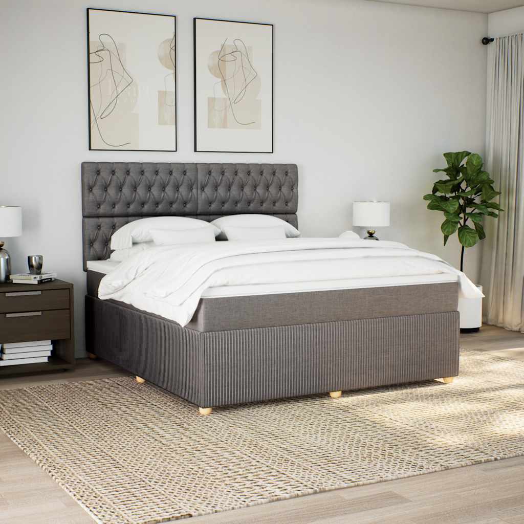 Boxspring met matras stof taupe 180x200 cm is nu te koop bij PeponiXL, paradijselijk wonen!