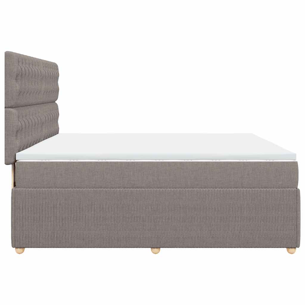 Boxspring met matras stof taupe 180x200 cm is nu te koop bij PeponiXL, paradijselijk wonen!