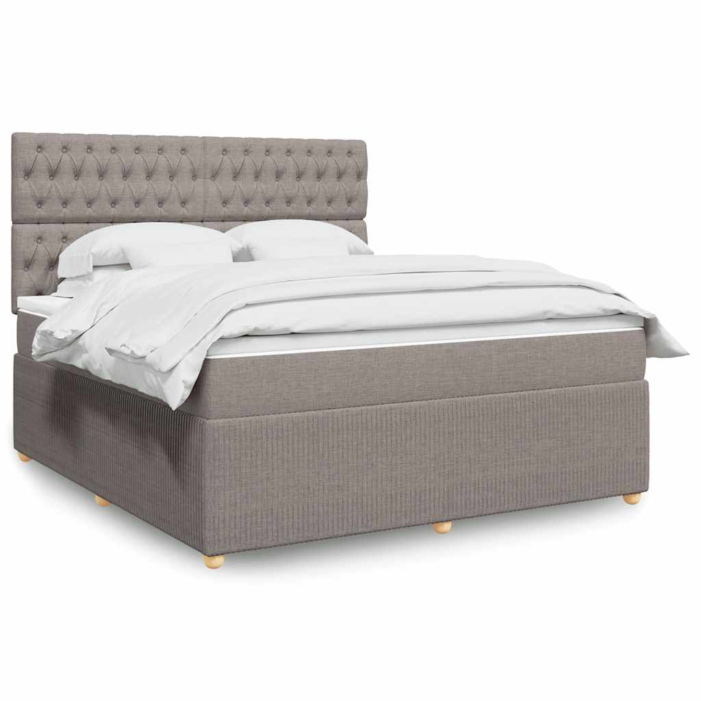 Boxspring met matras stof taupe 180x200 cm is nu te koop bij PeponiXL, paradijselijk wonen!