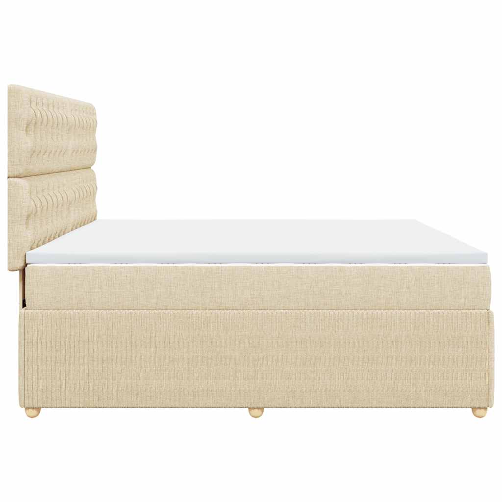 Boxspring met matras stof crèmekleurig 180x200 cm is nu te koop bij PeponiXL, paradijselijk wonen!