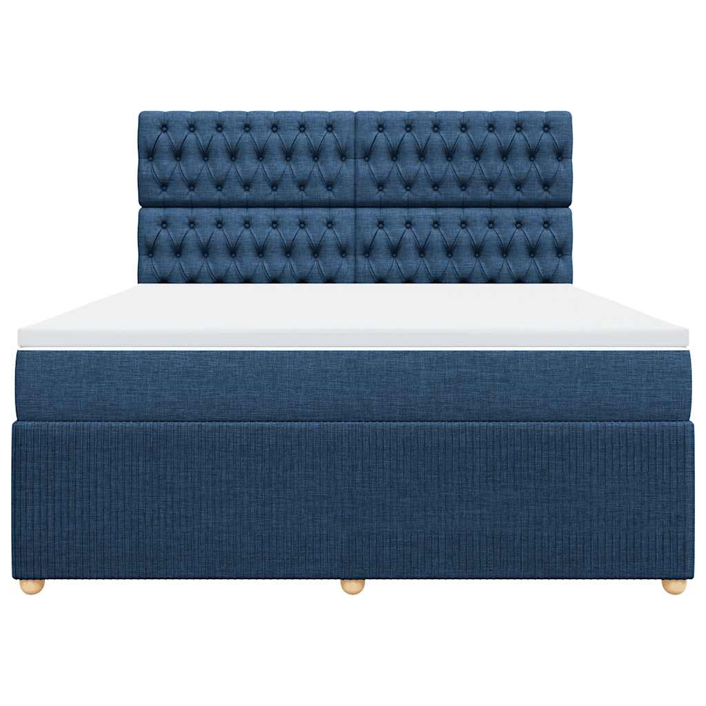 Boxspring met matras stof blauw 180x200 cm is nu te koop bij PeponiXL, paradijselijk wonen!