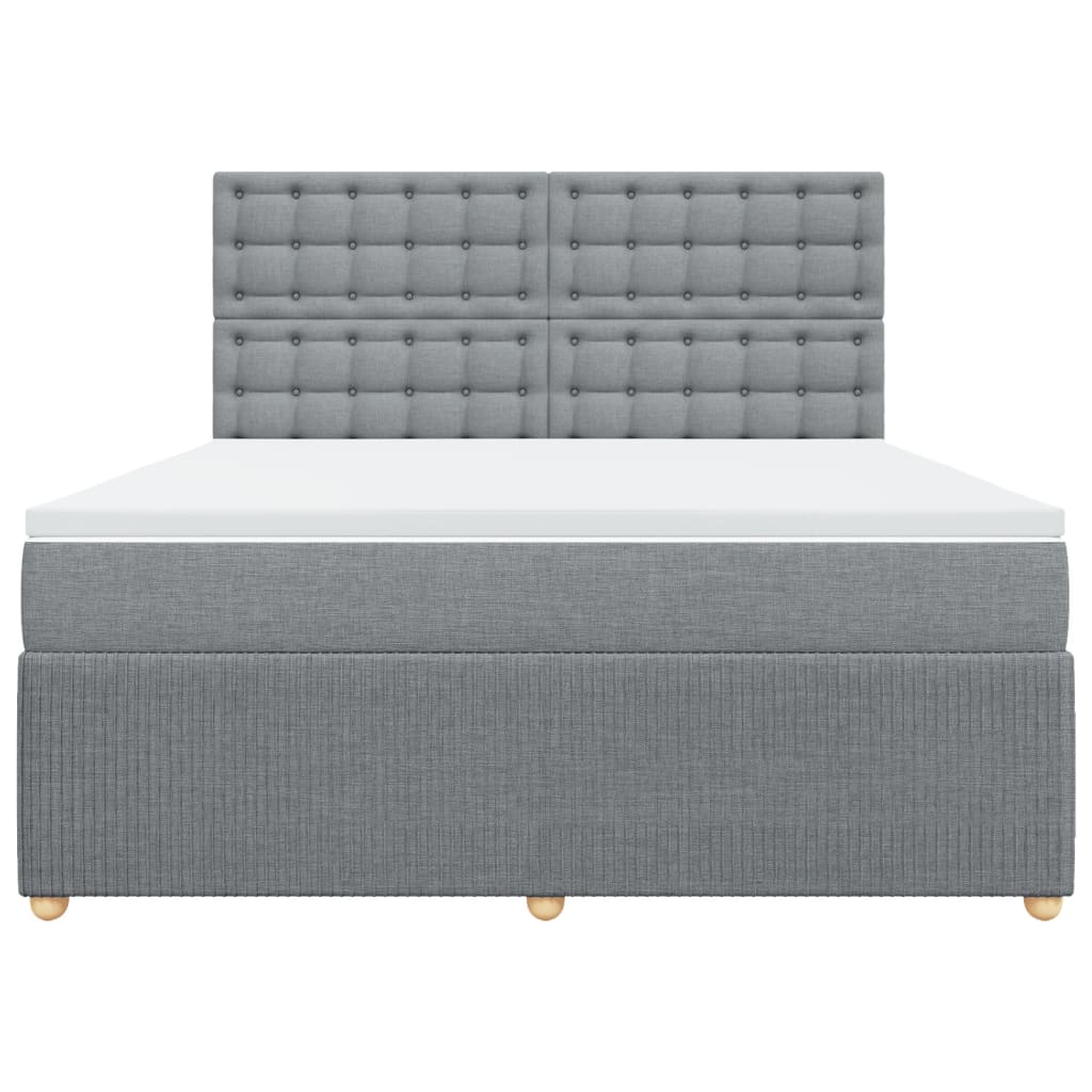 Boxspring met matras stof lichtgrijs 180x200 cm is nu te koop bij PeponiXL, paradijselijk wonen!