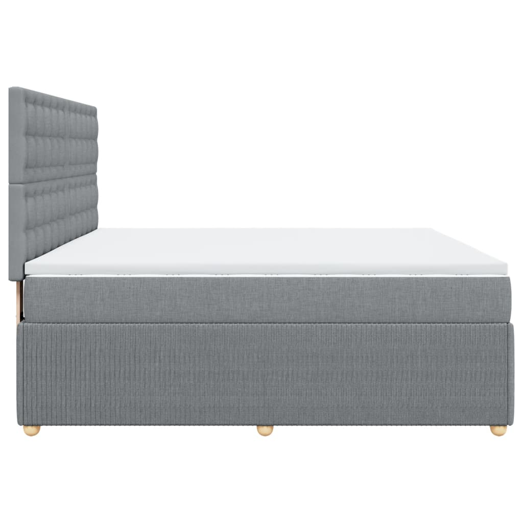 Boxspring met matras stof lichtgrijs 180x200 cm is nu te koop bij PeponiXL, paradijselijk wonen!