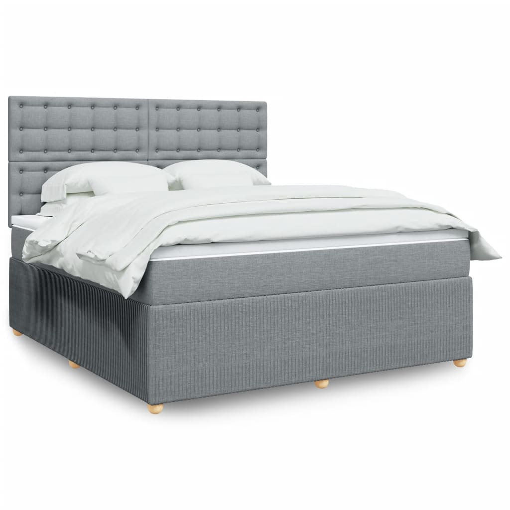 Boxspring met matras stof lichtgrijs 180x200 cm is nu te koop bij PeponiXL, paradijselijk wonen!