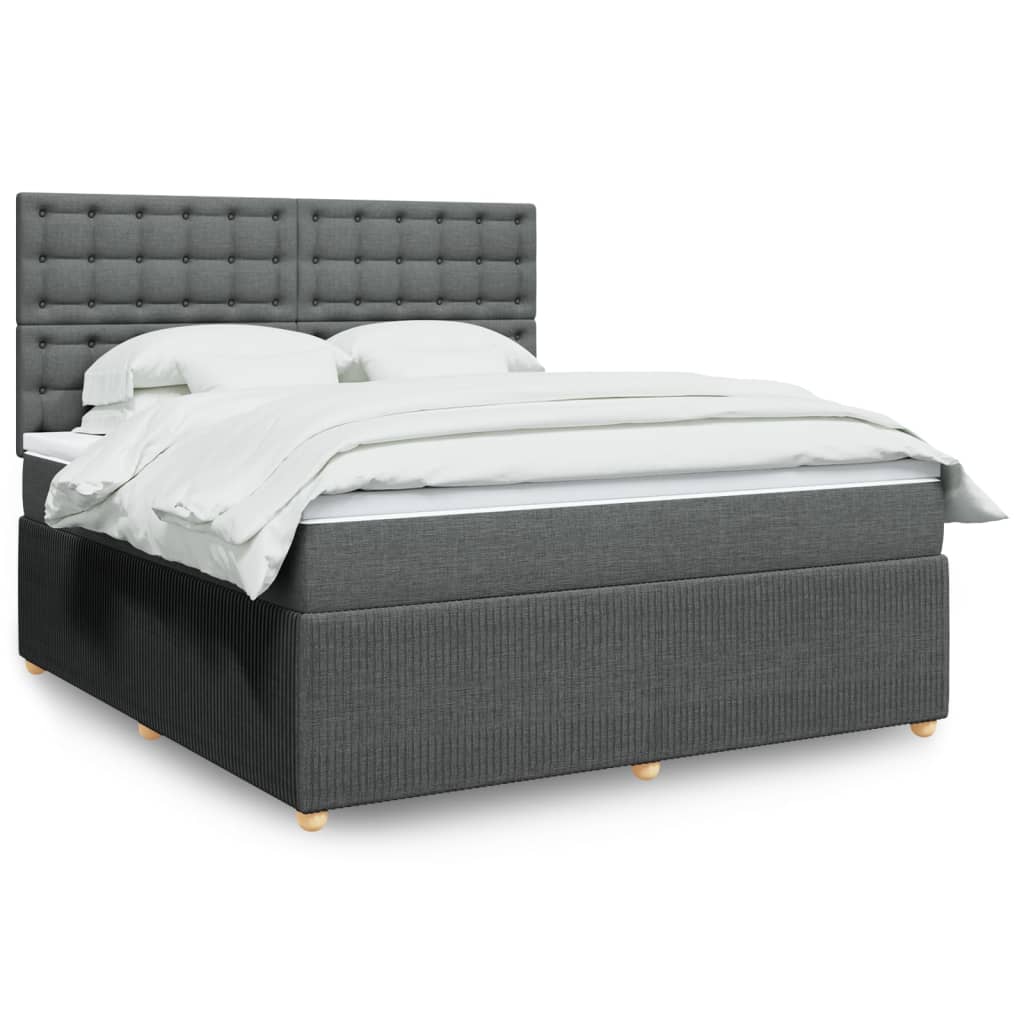 Boxspring met matras stof donkergrijs 180x200 cm is nu te koop bij PeponiXL, paradijselijk wonen!