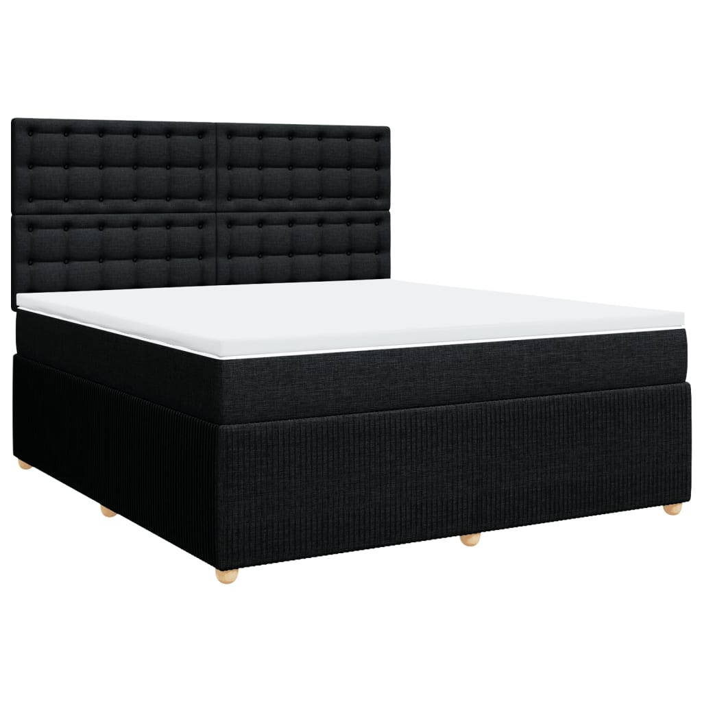 Boxspring met matras stof zwart 180x200 cm is nu te koop bij PeponiXL, paradijselijk wonen!