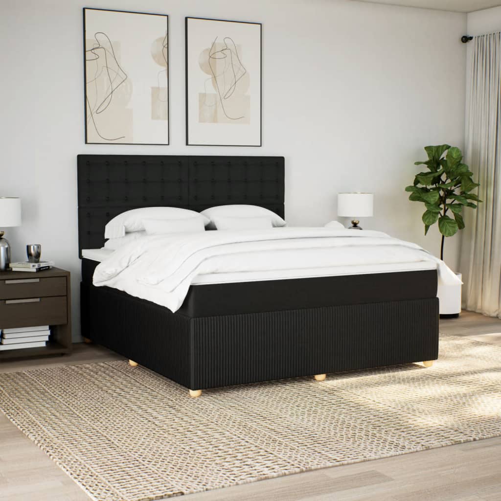 Boxspring met matras stof zwart 180x200 cm is nu te koop bij PeponiXL, paradijselijk wonen!