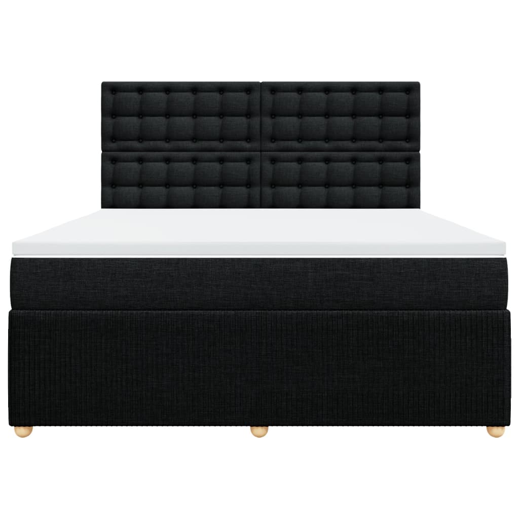 Boxspring met matras stof zwart 180x200 cm is nu te koop bij PeponiXL, paradijselijk wonen!