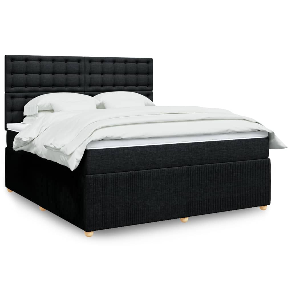Boxspring met matras stof zwart 180x200 cm is nu te koop bij PeponiXL, paradijselijk wonen!