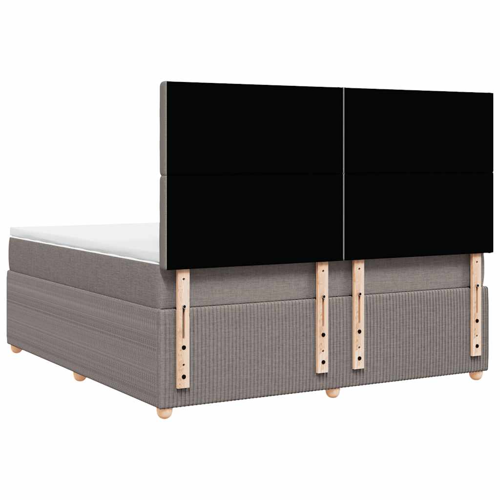 Boxspring met matras stof taupe 180x200 cm is nu te koop bij PeponiXL, paradijselijk wonen!