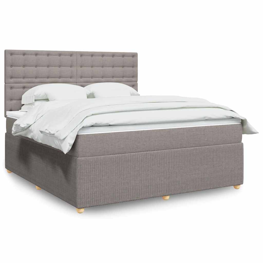 Boxspring met matras stof taupe 180x200 cm is nu te koop bij PeponiXL, paradijselijk wonen!