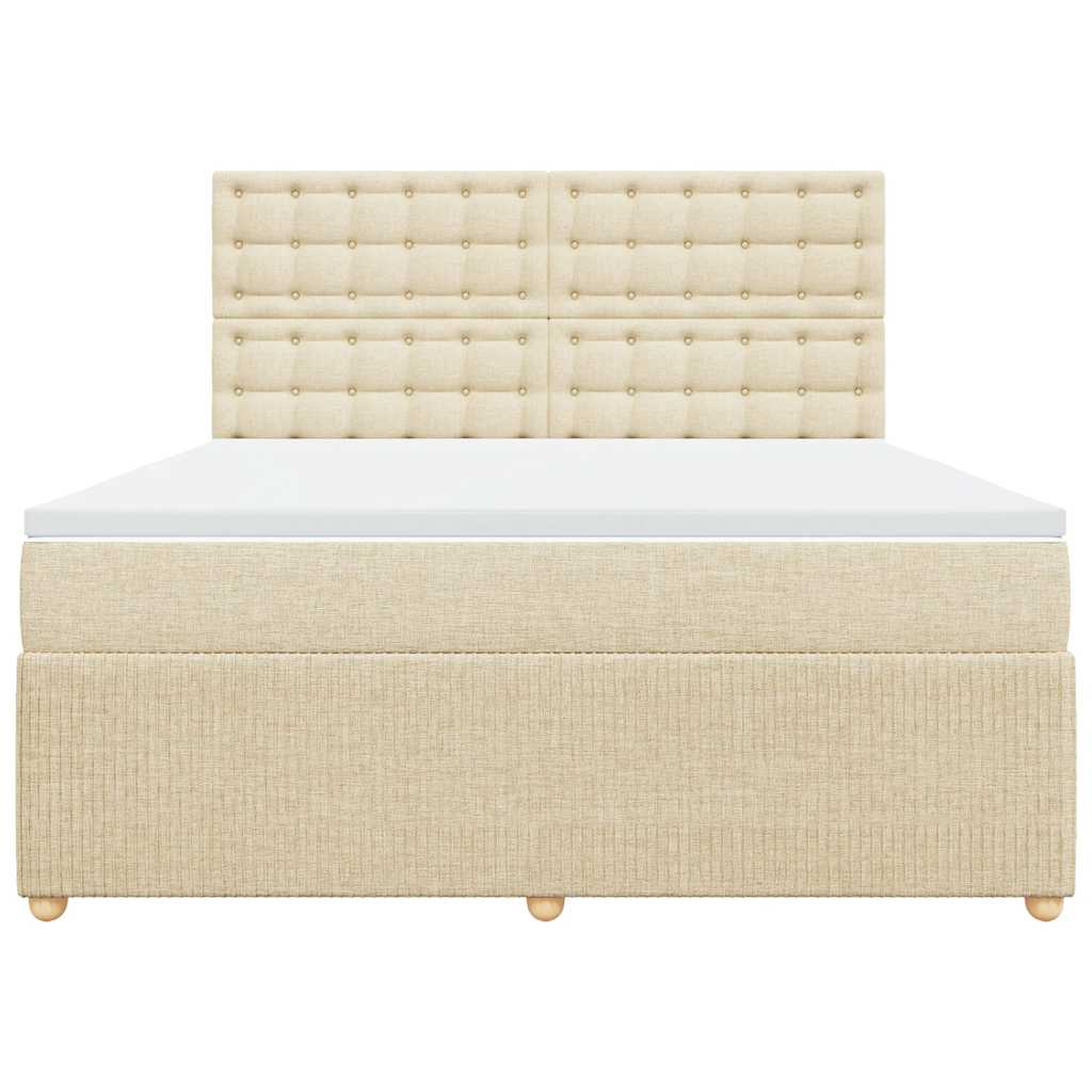 Boxspring met matras stof crèmekleurig 180x200 cm is nu te koop bij PeponiXL, paradijselijk wonen!