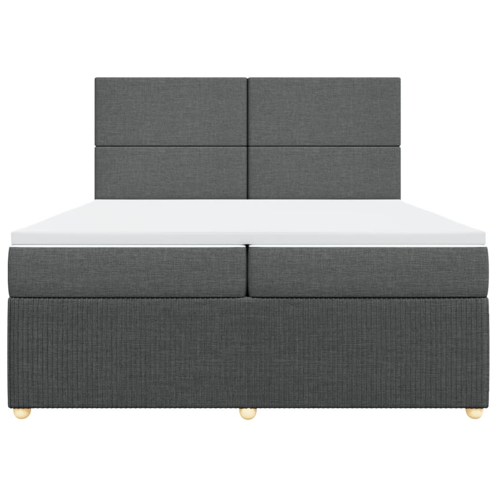 Boxspring met matras stof donkergrijs 200x200 cm is nu te koop bij PeponiXL, paradijselijk wonen!