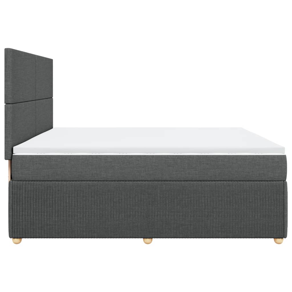 Boxspring met matras stof donkergrijs 200x200 cm is nu te koop bij PeponiXL, paradijselijk wonen!