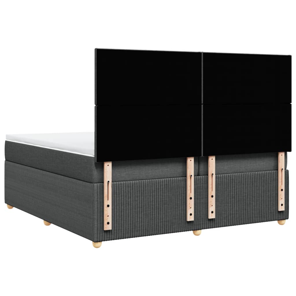 Boxspring met matras stof donkergrijs 200x200 cm is nu te koop bij PeponiXL, paradijselijk wonen!