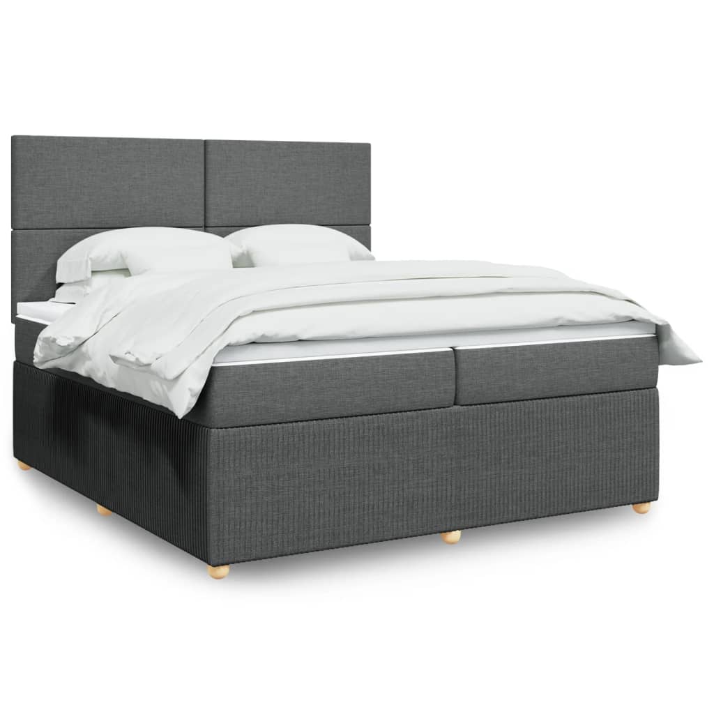 Boxspring met matras stof donkergrijs 200x200 cm is nu te koop bij PeponiXL, paradijselijk wonen!