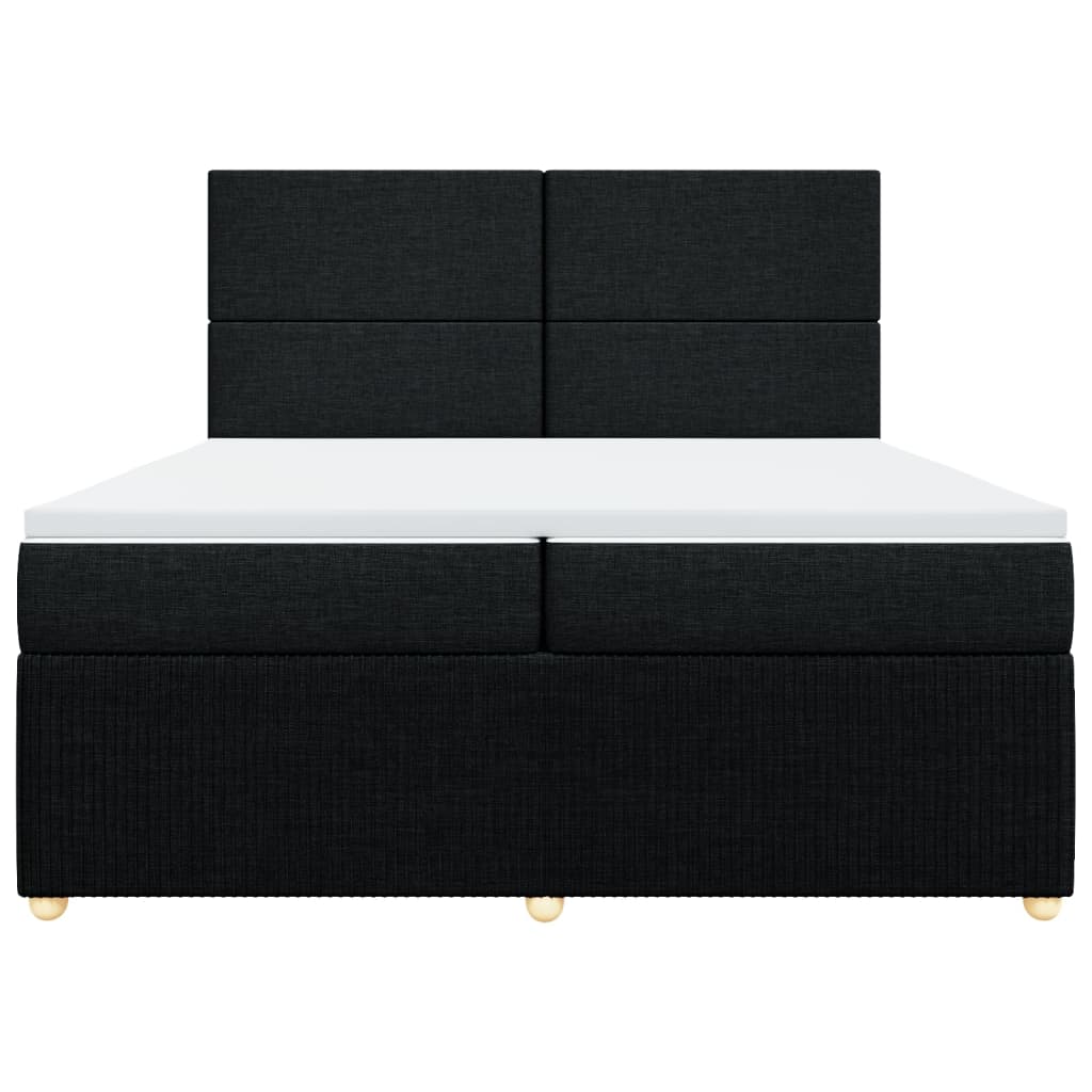 Boxspring met matras stof zwart 200x200 cm is nu te koop bij PeponiXL, paradijselijk wonen!