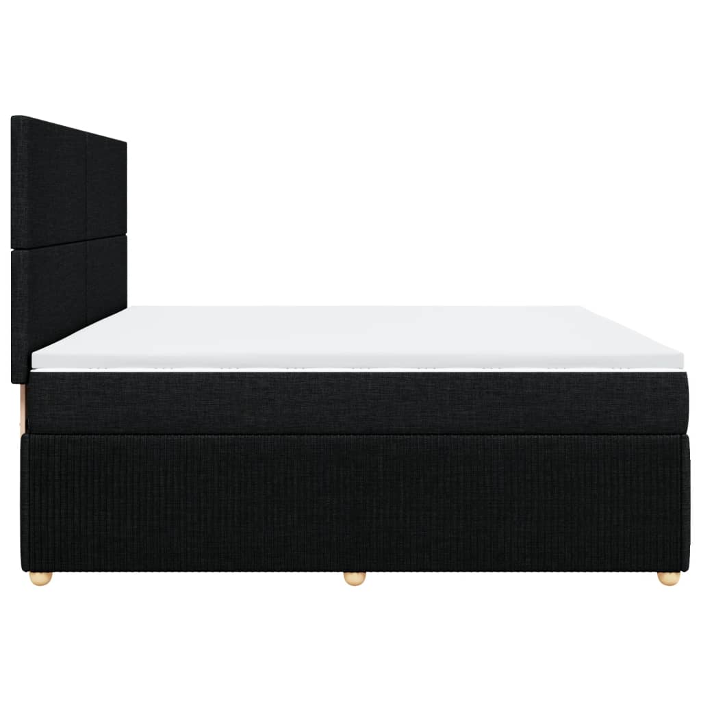 Boxspring met matras stof zwart 200x200 cm is nu te koop bij PeponiXL, paradijselijk wonen!