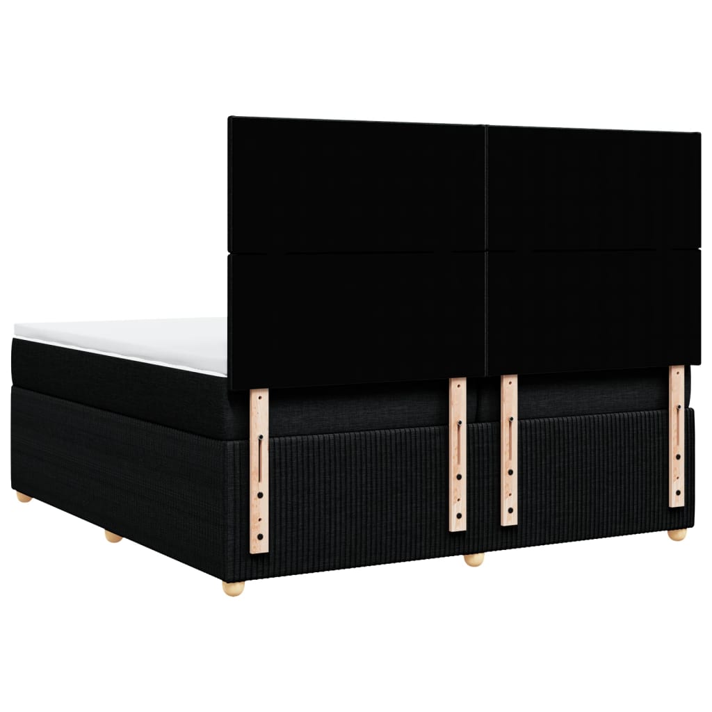 Boxspring met matras stof zwart 200x200 cm is nu te koop bij PeponiXL, paradijselijk wonen!
