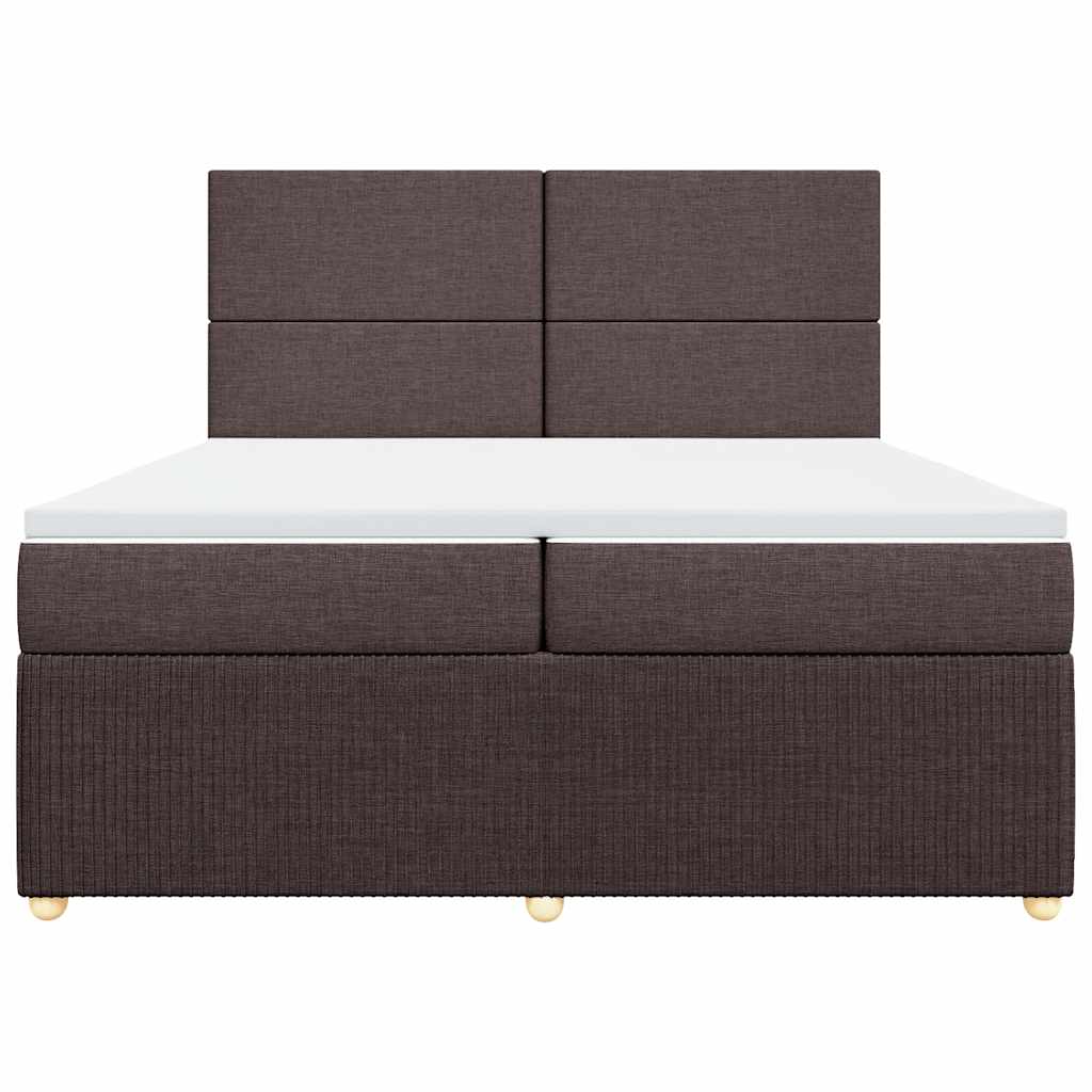 Boxspring met matras stof donkerbruin 200x200 cm is nu te koop bij PeponiXL, paradijselijk wonen!