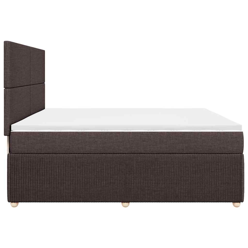 Boxspring met matras stof donkerbruin 200x200 cm is nu te koop bij PeponiXL, paradijselijk wonen!