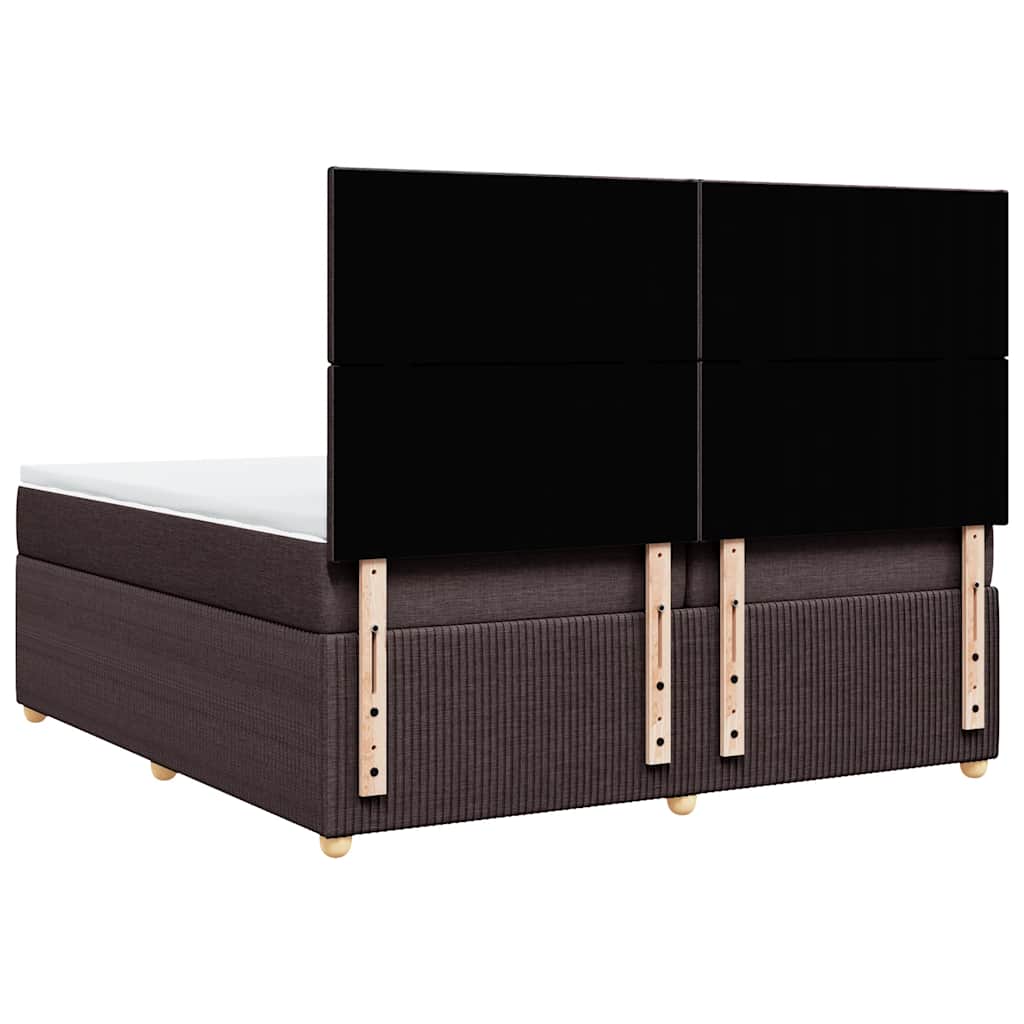 Boxspring met matras stof donkerbruin 200x200 cm is nu te koop bij PeponiXL, paradijselijk wonen!