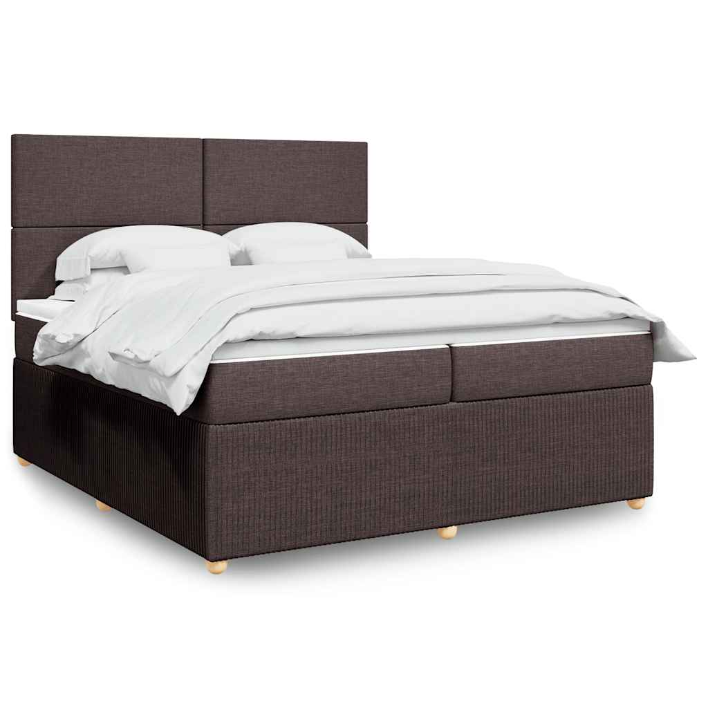 Boxspring met matras stof donkerbruin 200x200 cm is nu te koop bij PeponiXL, paradijselijk wonen!
