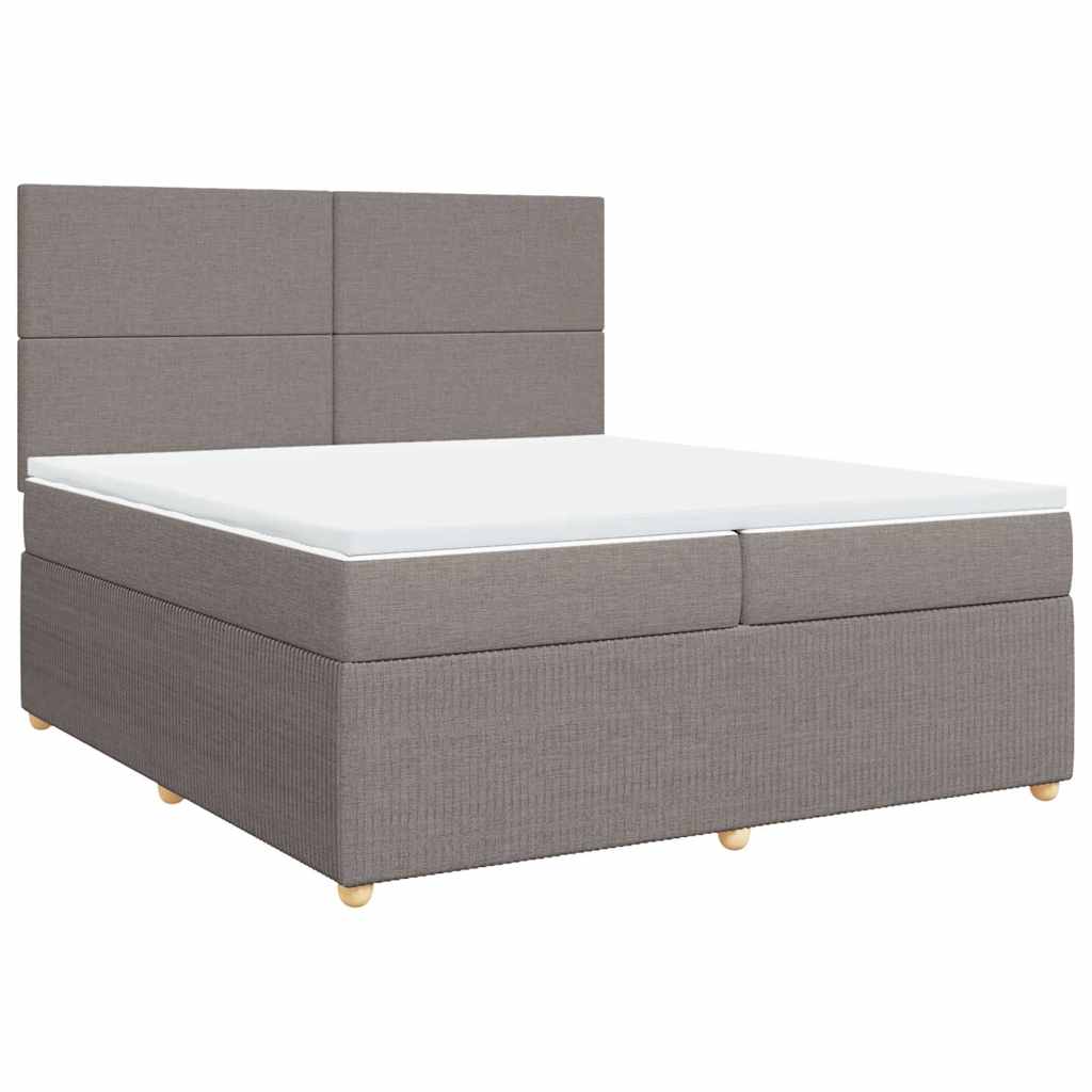 Boxspring met matras stof taupe 200x200 cm is nu te koop bij PeponiXL, paradijselijk wonen!