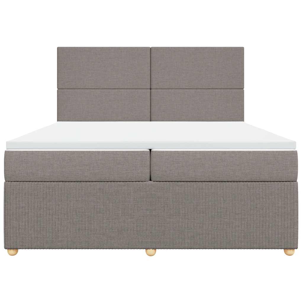 Boxspring met matras stof taupe 200x200 cm is nu te koop bij PeponiXL, paradijselijk wonen!
