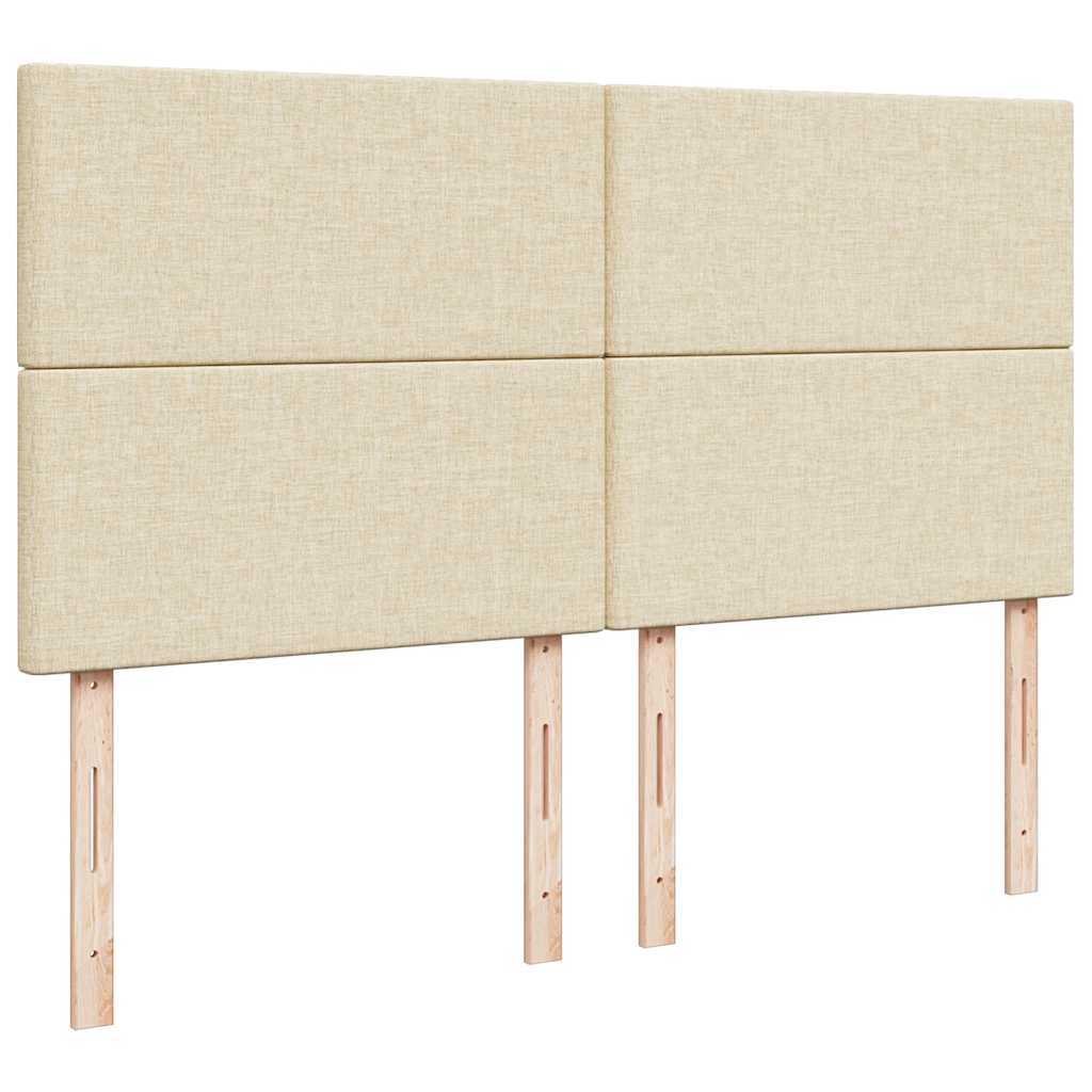 Boxspring met matras stof crèmekleurig 200x200 cm is nu te koop bij PeponiXL, paradijselijk wonen!