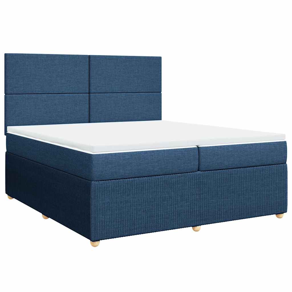 Boxspring met matras stof blauw 200x200 cm is nu te koop bij PeponiXL, paradijselijk wonen!