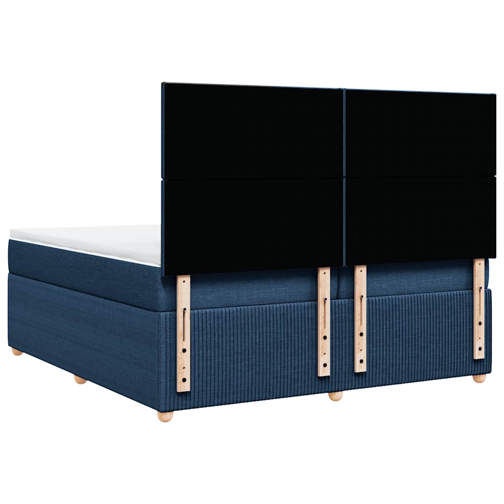 Boxspring met matras stof blauw 200x200 cm is nu te koop bij PeponiXL, paradijselijk wonen!