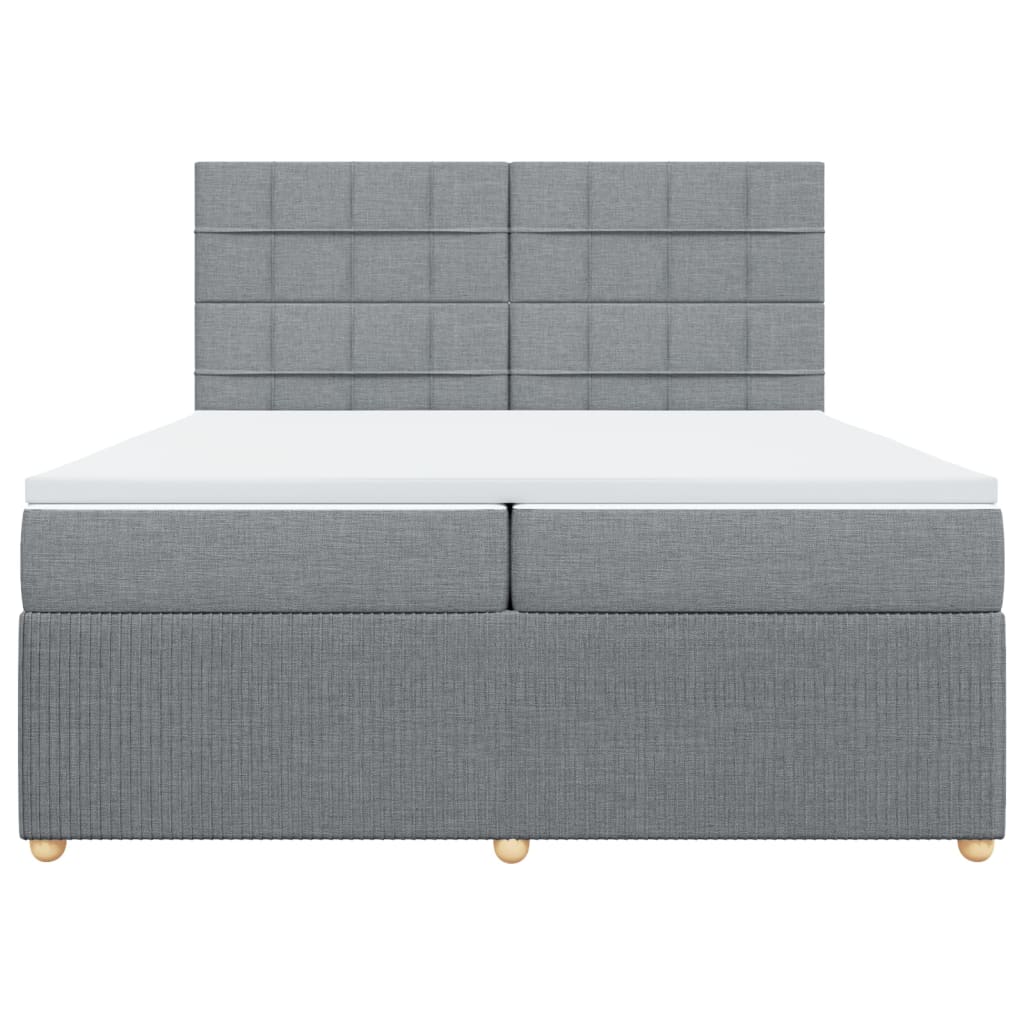 Boxspring met matras stof lichtgrijs 200x200 cm is nu te koop bij PeponiXL, paradijselijk wonen!