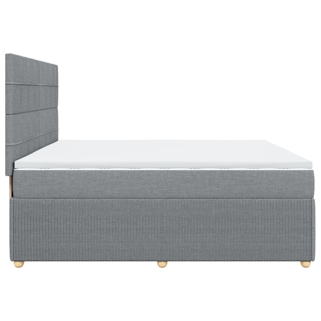 Boxspring met matras stof lichtgrijs 200x200 cm is nu te koop bij PeponiXL, paradijselijk wonen!