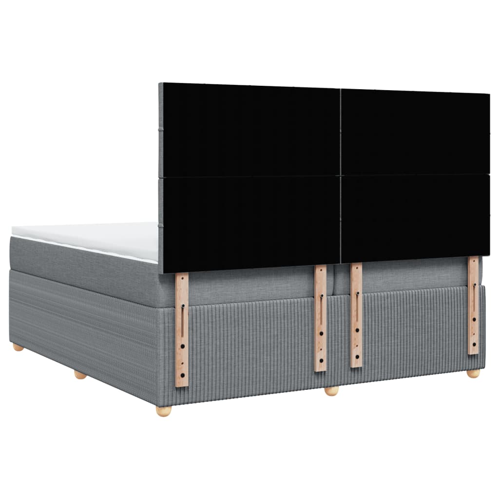 Boxspring met matras stof lichtgrijs 200x200 cm is nu te koop bij PeponiXL, paradijselijk wonen!