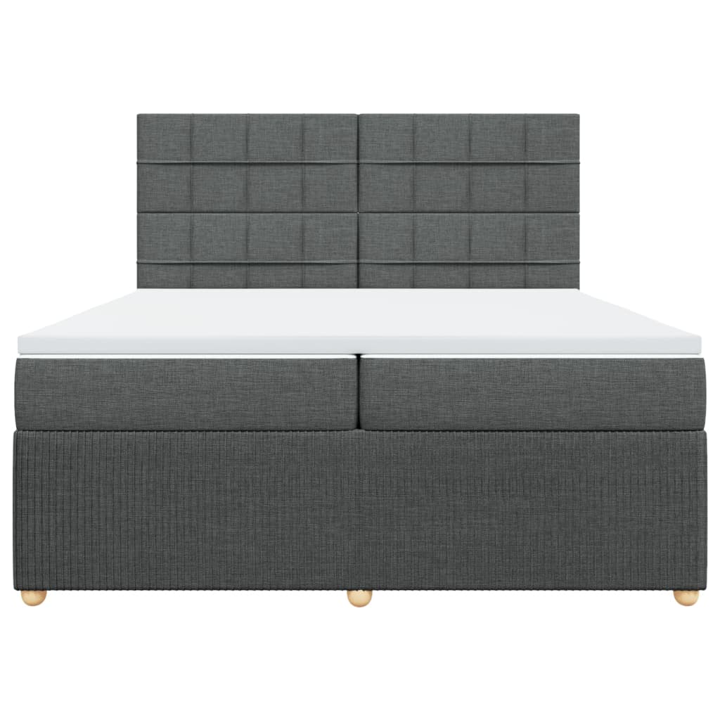 Boxspring met matras stof donkergrijs 200x200 cm is nu te koop bij PeponiXL, paradijselijk wonen!