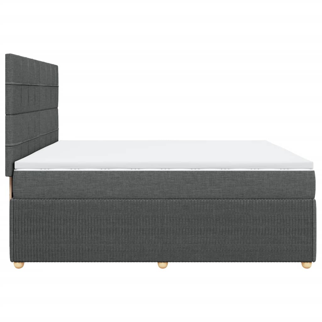 Boxspring met matras stof donkergrijs 200x200 cm is nu te koop bij PeponiXL, paradijselijk wonen!