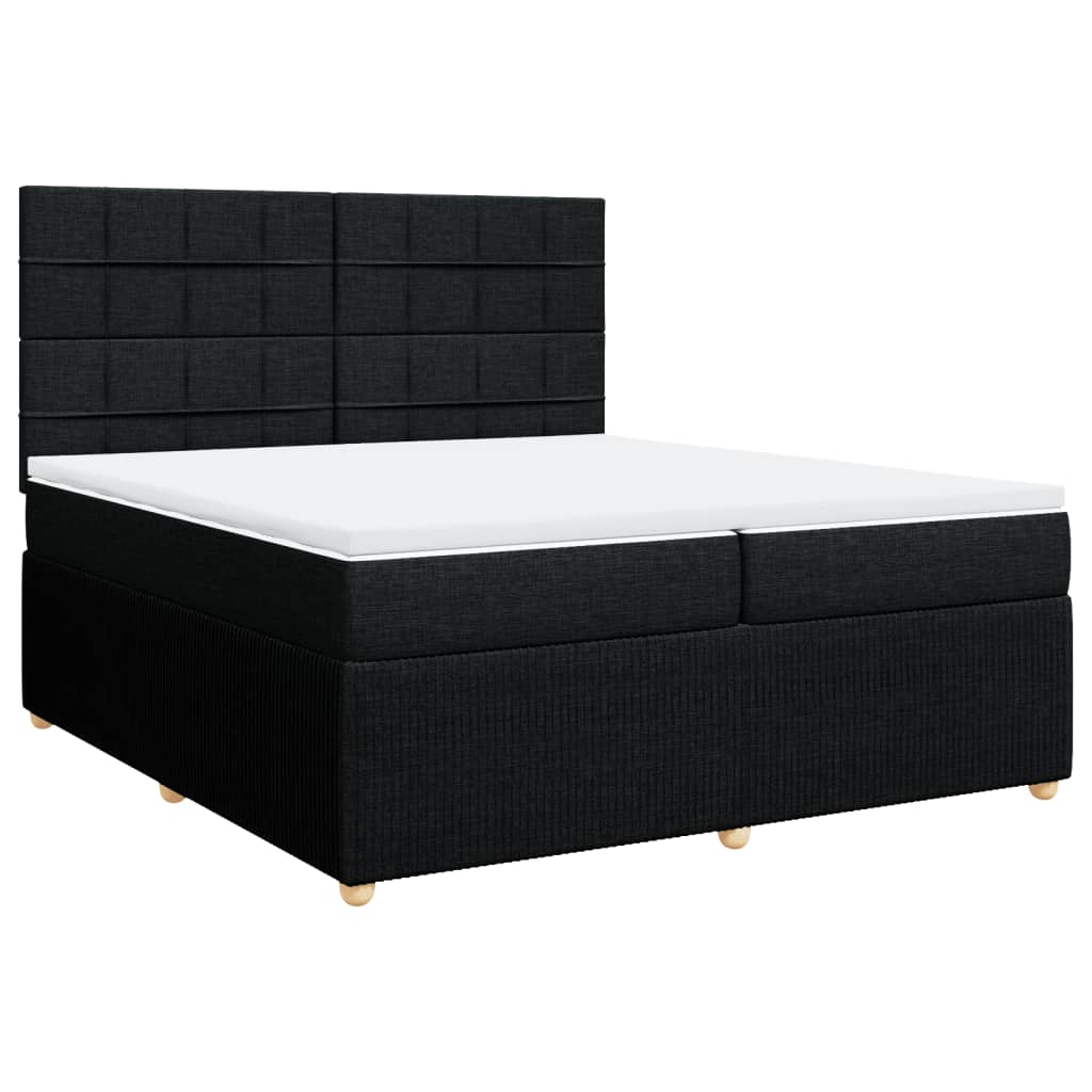 Boxspring met matras stof zwart 200x200 cm is nu te koop bij PeponiXL, paradijselijk wonen!