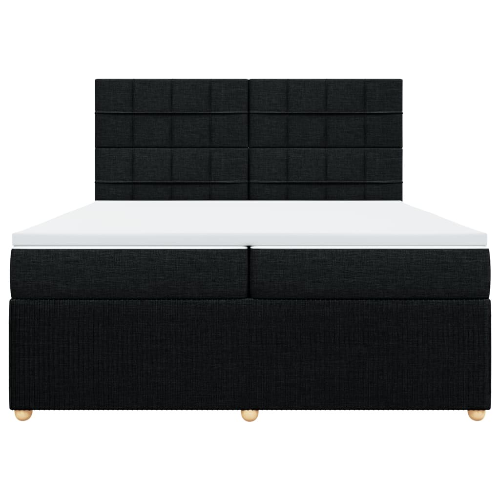 Boxspring met matras stof zwart 200x200 cm is nu te koop bij PeponiXL, paradijselijk wonen!