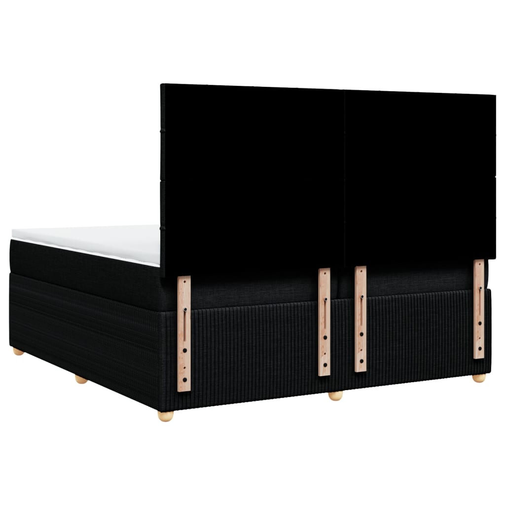Boxspring met matras stof zwart 200x200 cm is nu te koop bij PeponiXL, paradijselijk wonen!