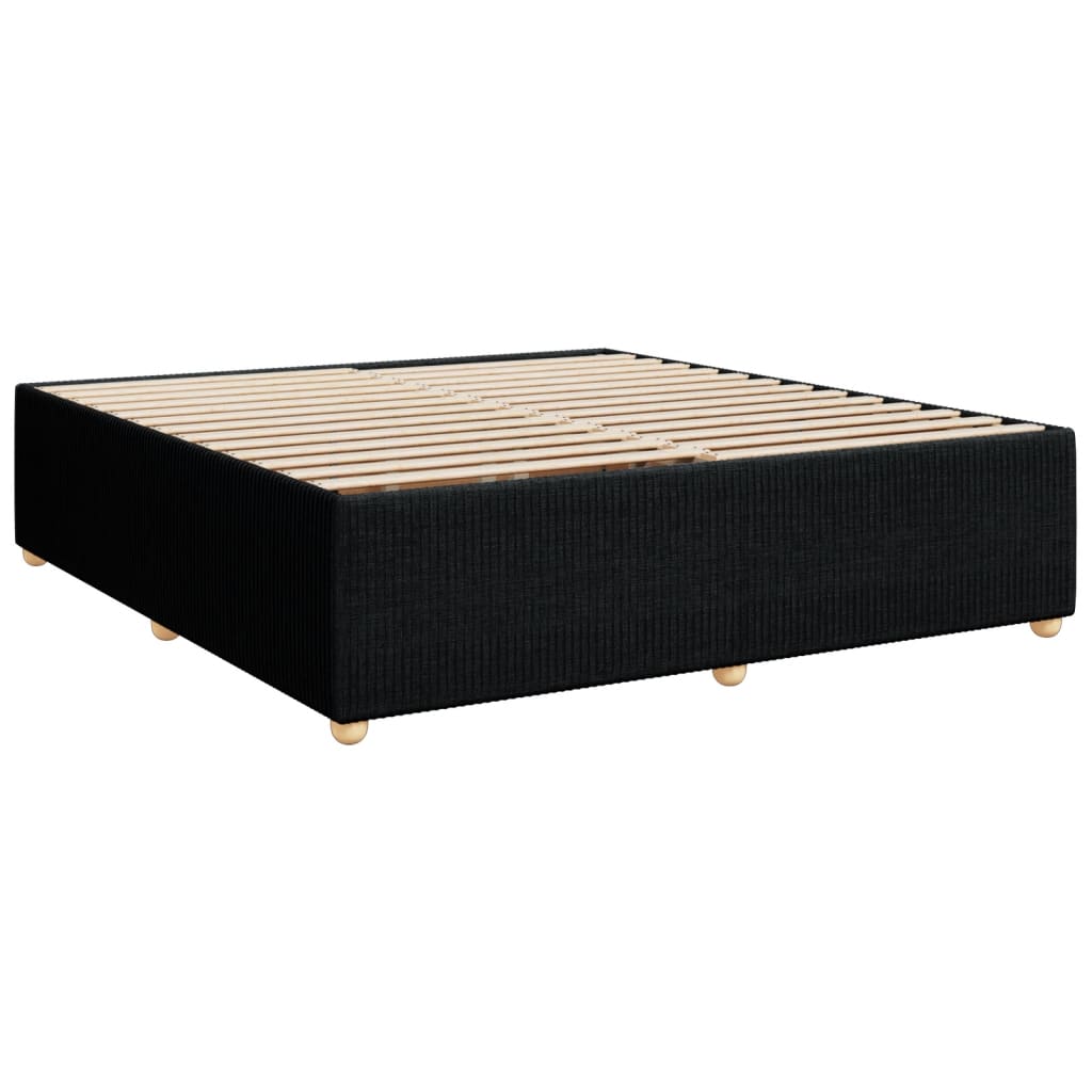 Boxspring met matras stof zwart 200x200 cm is nu te koop bij PeponiXL, paradijselijk wonen!