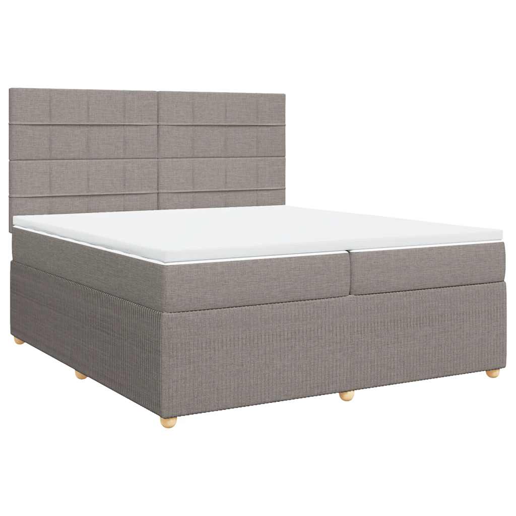 Boxspring met matras stof taupe 200x200 cm is nu te koop bij PeponiXL, paradijselijk wonen!