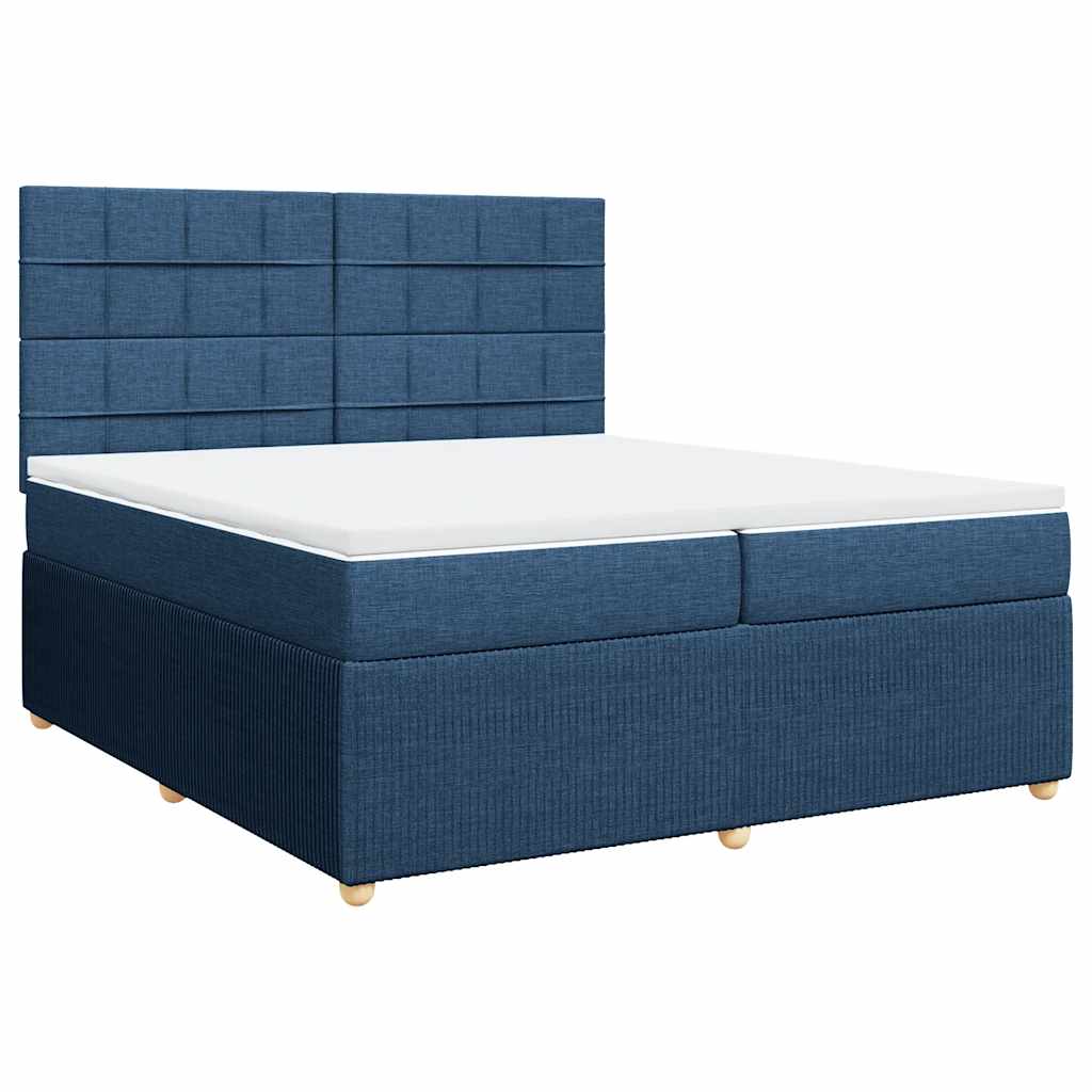 Boxspring met matras stof blauw 200x200 cm is nu te koop bij PeponiXL, paradijselijk wonen!